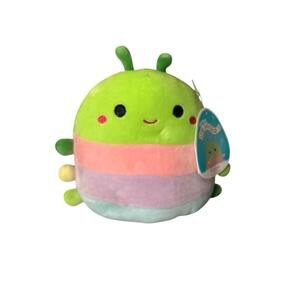 Squishmallows Rutabaga 10” Caterpillar Plush NWT Multicolor Striped Legs Toy